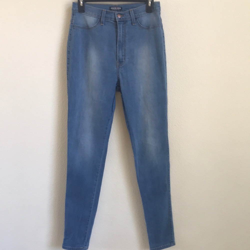 High Waisted Skinny Blue Jeans